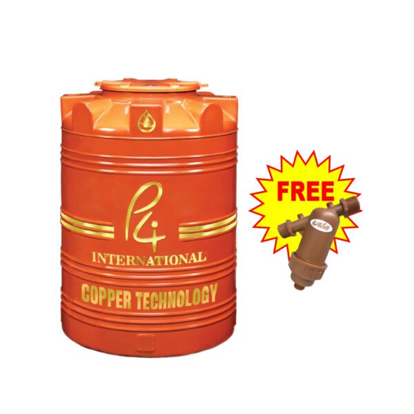 P4 INTERNATIONAL® Copper Technology Water Tank with Inner & Outer Real Copper | Free Sediment Filter | 30% Extra Storage Capacity - Image 2